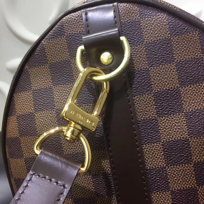 路易威登LV頂級原單KEEPALL 旅行袋 M41418 黑格皮旅行袋枕頭包 YDH1412